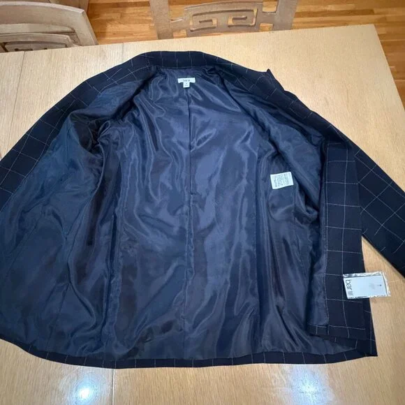 NWT Black Windowpane Blazer Bar lll open-front WM XL, 16 officecore capsule - Picture 7 of 14